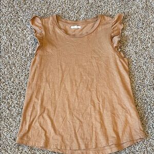 Maurices Tan Ruffle Sleeve Tank Top